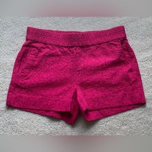 J. Crew magenta patterned shorts with front pockets - Size: 0